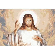 Картина по номерам, 40 x 60, Иисус в небесах (pz-Jesus05)