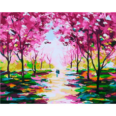 Картина по номерам Paintboy Влюбленные сакуры, 40x50 см