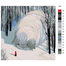 Картина по номерам BRUSHES-PAINTS Большой белый кот Y845 40x40 см Картина по номерам BRUSHES-PAINTS Большой белый кот Y845 40x40 см