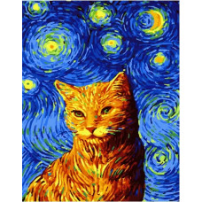 Картина по номерам PaintboyPK 41004 Вечерний кот 40*50 Эксклюзив