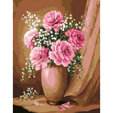 Живопись по номерам Paintboy Букет на бежевом фоне 40x50