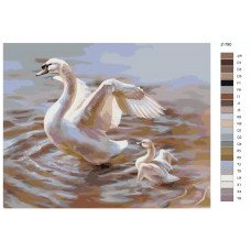 Картина по номерам BRUSHES-PAINTS Лебеди в пруду Лебедь учит птенца плавать Z790 40x50 см Картина по номерам BRUSHES-PAINTS Лебеди в пруду Лебедь учит птенца плавать Z790 40x50 см