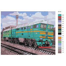 Живопись по номерам BRUSHES-PAINTS Стоянка поездов Живопись по номерам BRUSHES-PAINTS Стоянка поездов