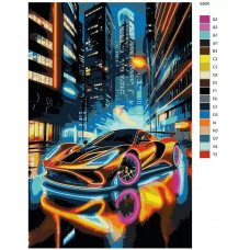 Живопись по номерам BRUSHES-PAINTS Спортивный автомобиль Неоновая машина