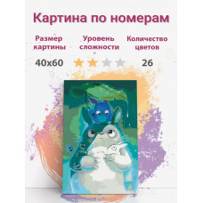 Картина по номерам Раскрасим сами Тоторо ANMTotoro холст на подрамнике 40х60 см Картина по номерам Раскрасим сами Тоторо ANMTotoro холст на подрамнике 40х60 см
