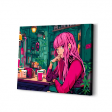 Картина по номерам на холсте ART and Relax Девушка в розовом 40x50