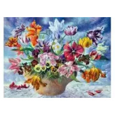 Холст с красками "Рисование по номерам. Яркие тюльпаны", 40x50 см