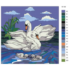 Живопись по номерам BRUSHES-PAINTS Семья лебедей на озере