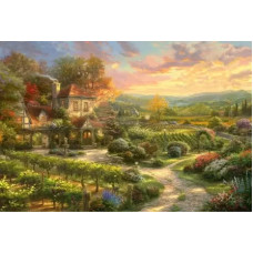 Холст с красками "Рисование по номерам. Красивый дом с ухоженным садом", 40x50 см