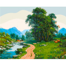 Картина по номерам ВанГогВоМне Дорога вдоль реки, 40x50