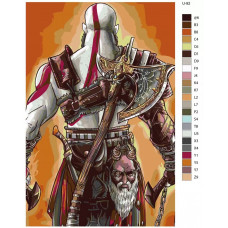 Живопись по номерам BRUSHES-PAINTS Игра God of War. Кратос и маска Мимира