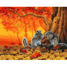 Живопись по номерам Paintboy Бурундуки осенью 40x50