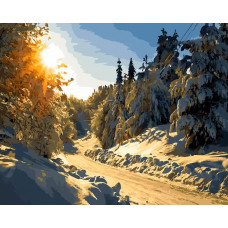 Живопись по номерам ВанГогВоМне Зимняя дорога 40x50