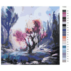 Живопись по номерам BRUSHES-PAINTS Цветущая сакура в угнетающем лесу