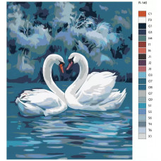 Картина по номерам BRUSHES-PAINTS Пара лебедей в пруду R-146 40x50 см