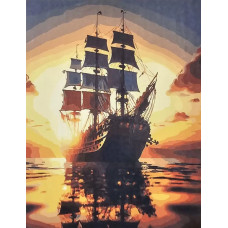 Картина по номерам Paintboy Корабль на рассвете OK11383 холст на подрамнике 40x50 см