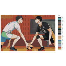 Картина по номерам BRUSHES-PAINTS Тоору Ойкава и Тобио Кагеяма Y597 40x60 см Картина по номерам BRUSHES-PAINTS Тоору Ойкава и Тобио Кагеяма Y597 40x60 см
