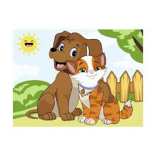 Картины по номерам Kari Kids  на картоне Маленькие друзья 30х40
