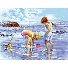 Картина по номерам Paintboy Дети на море, 40x50 см