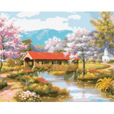 Набор для рисования по номерам "Мост через реку", 40x50 см, арт. HS0040