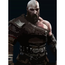 Картина по номерам на холсте Игра God of War Ragnarok Кратос 6227 В 30x40