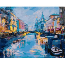 Картина по номерам  Paintboy (Premium) Канал Грибоедова. Вечер