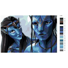 Живопись по номерам BRUSHES-PAINTS Аватар Джейк Салли и Нейтири