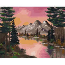 Картина по номерам Paintboy PK 45009 Розовый закат в горах 40*50 Эксклюзив