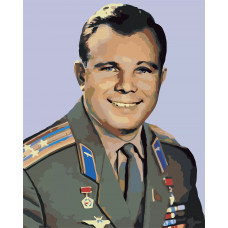 Картина по номерам, 40 x 50, Юрий Гагарин (Картина 1) (pz-2038)