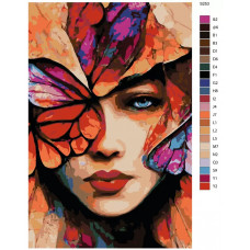 Живопись по номерам BRUSHES-PAINTS Девушка с цветами. Голубоглазая красавица