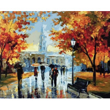 Картина по номерам Paintboy Прогулка в осеннем парке, 40x50