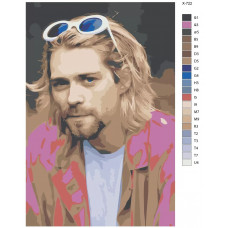 Живопись по номерам BRUSHES-PAINTS Рок музыкант Kurt Cobain Курт Кобейн