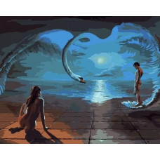 Картина по номерам Paintboy Original Слияние двух лун, 40x50 см