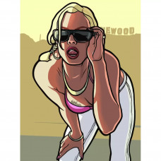 Картина по номерам Бруталити GTA 5 девушка 6 30 х 40 на холсте 30 х 40