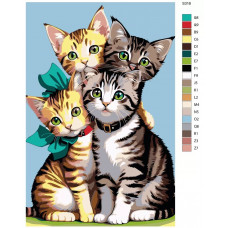 Живопись по номерам BRUSHES-PAINTS Четыре милых котёнка