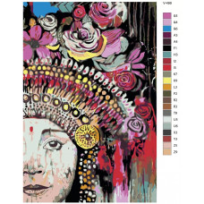 Живопись по номерам BRUSHES-PAINTS Женщина с цветами в волосах