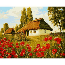 Картина по номерам Paintboy Маки в деревне, 40x50 см