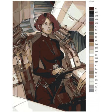 Живопись по номерам BRUSHES-PAINTS Девушка экипажа