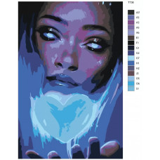 Живопись по номерам BRUSHES-PAINTS Голубое сердце