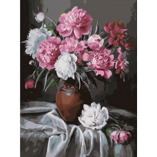 Картина по номерам Цветной Букет пионов, 30x40