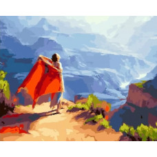 Живопись по номерам Paintboy Девушка и горы 40x50