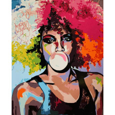 Картина по номерам, Paintboy "Девушка с жвачкой" VA-07581