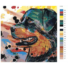 Картина по номерам BRUSHES-PAINTS Жизнерадостный ротвейлер Y172 40x40 см