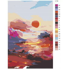 Живопись по номерам BRUSHES-PAINTS Оранжевый закат в небе