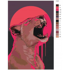 Живопись по номерам BRUSHES-PAINTS Львица
