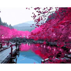 Картина по номерам Paintboy Розовый пруд, 40x50 см