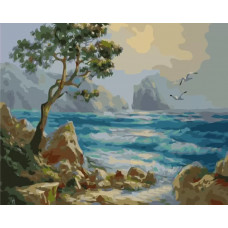 Картина по номерам Цветной Голубая волна, 30x40 см