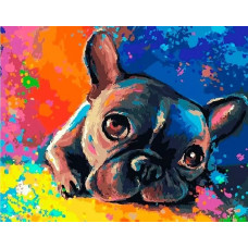 Картина по номерам  Paintboy (Premium) Грустный щенок