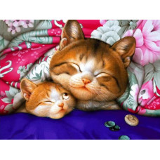 Картина по номерам Paintboy Мама кошка, 40x50 см