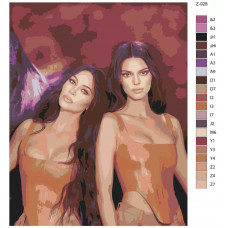 Живопись по номерам BRUSHES-PAINTS Кендалл Дженнер и Ким Кардашьян Живопись по номерам BRUSHES-PAINTS Кендалл Дженнер и Ким Кардашьян